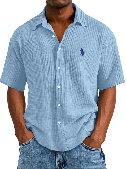 🔥$24.99 for 8 packs🔥Men's Casual Loose And Comfortable Textured Short-sleeved Shirt