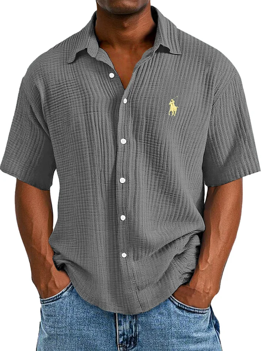🔥$24.99 for 8 packs🔥Men's Casual Loose And Comfortable Textured Short-sleeved Shirt